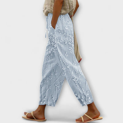 Zoey - Bedruckte Hose mit Weinlaub-Muster