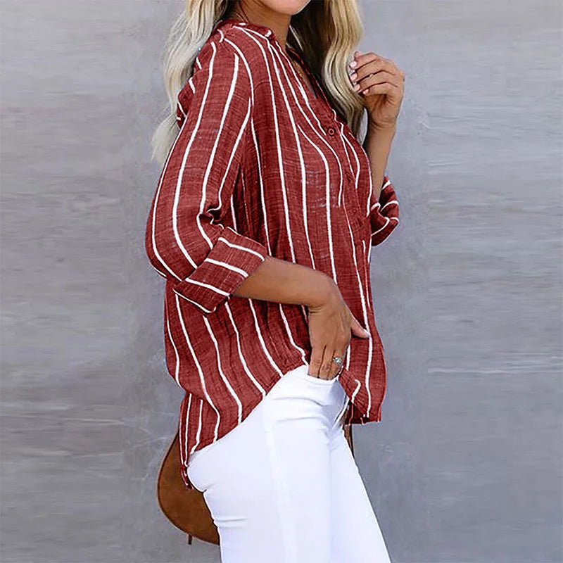 Maddie - Gestreifte Button-Up-Bluse