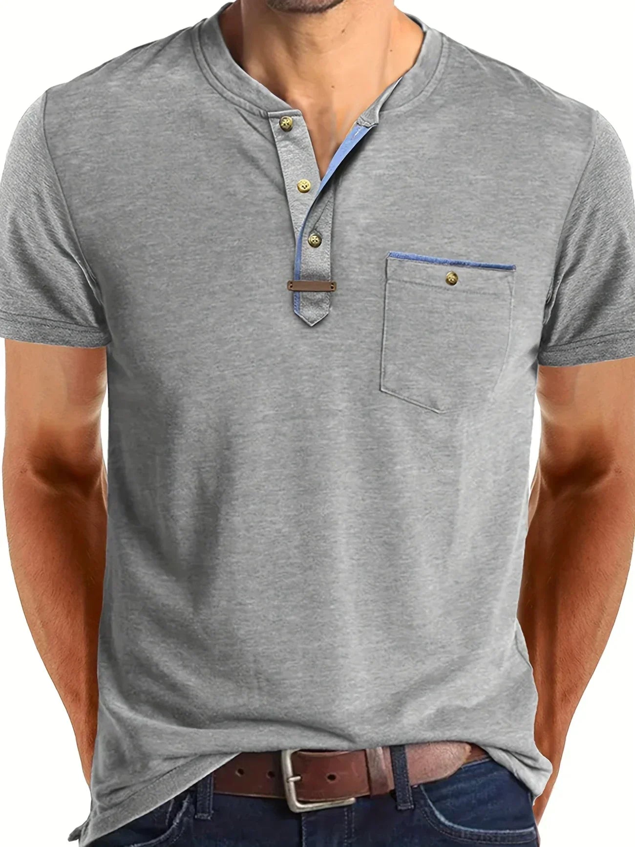 Weiches Basic T-Shirt mit Brusttasche für Herren