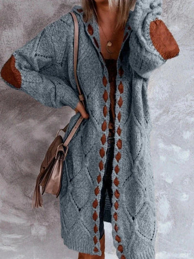 Amalia - Vintage Strickjacke mit Kapuze