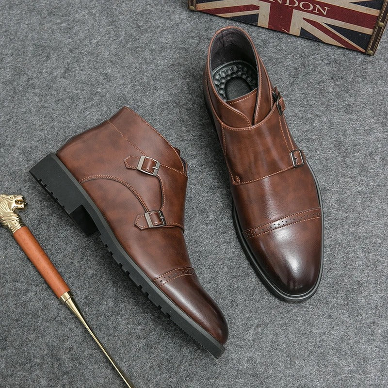 Parker | Kunstläder Doppel-Monk-strap Stiefel