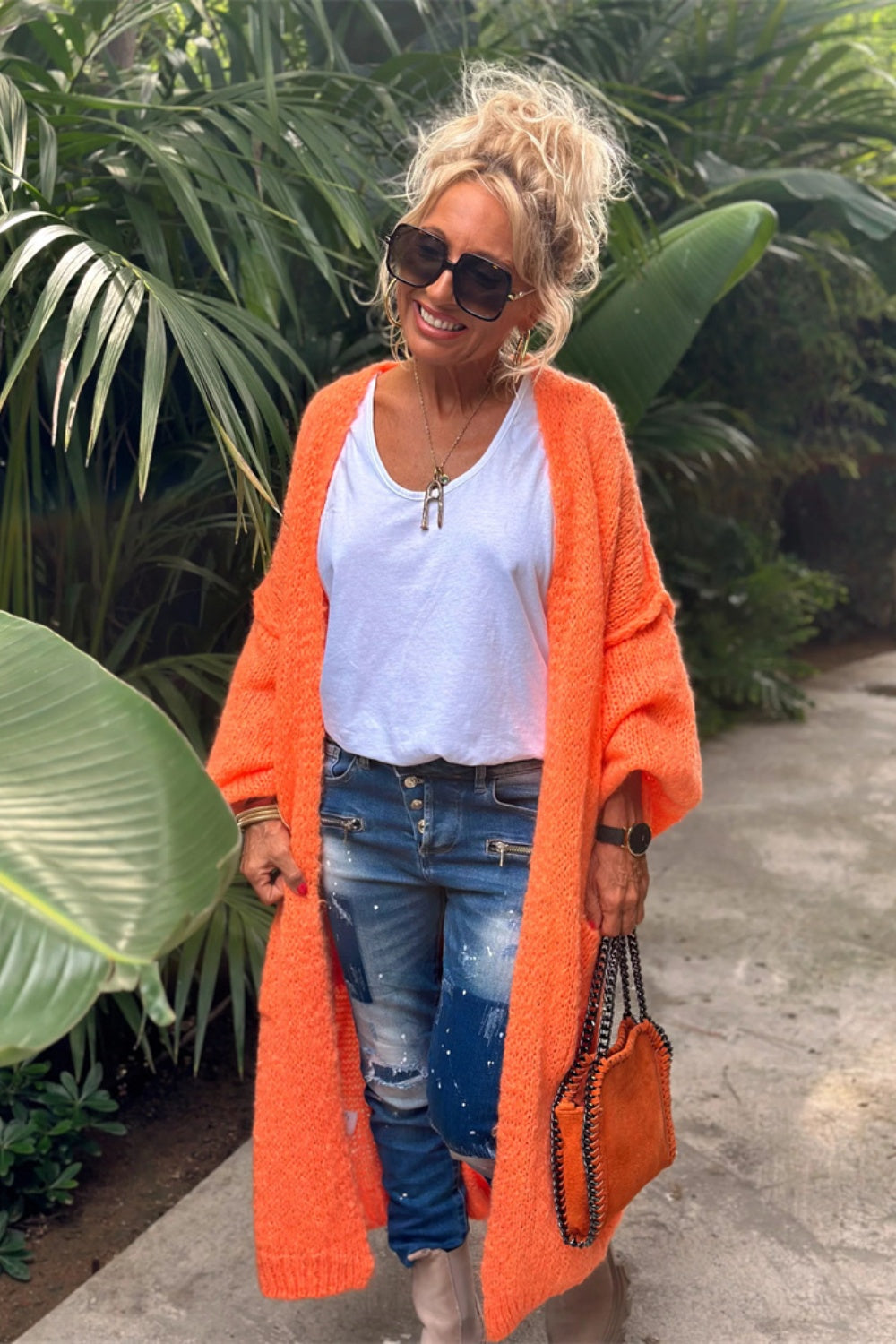 Lieblich - Übergroßer Strick-Langcardigan