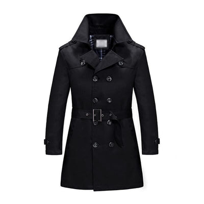 Schlanker, doppelt geknöpfter Trenchcoat für Herren