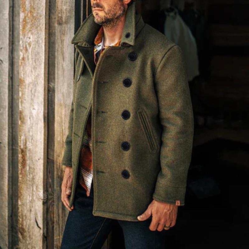 Zweireihiger Mantel mit Revers für Herren