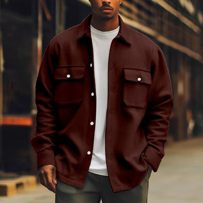 Geknöpfte Jacke mit Fronttaschen für Herren