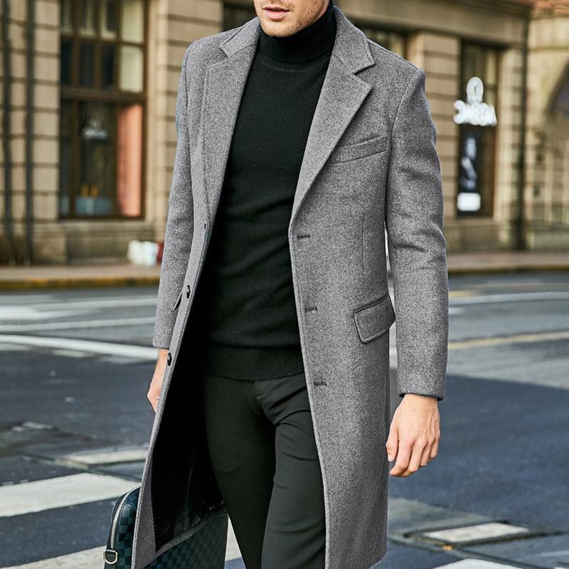 Slim-Fit-Mantel mit Revers für Herren