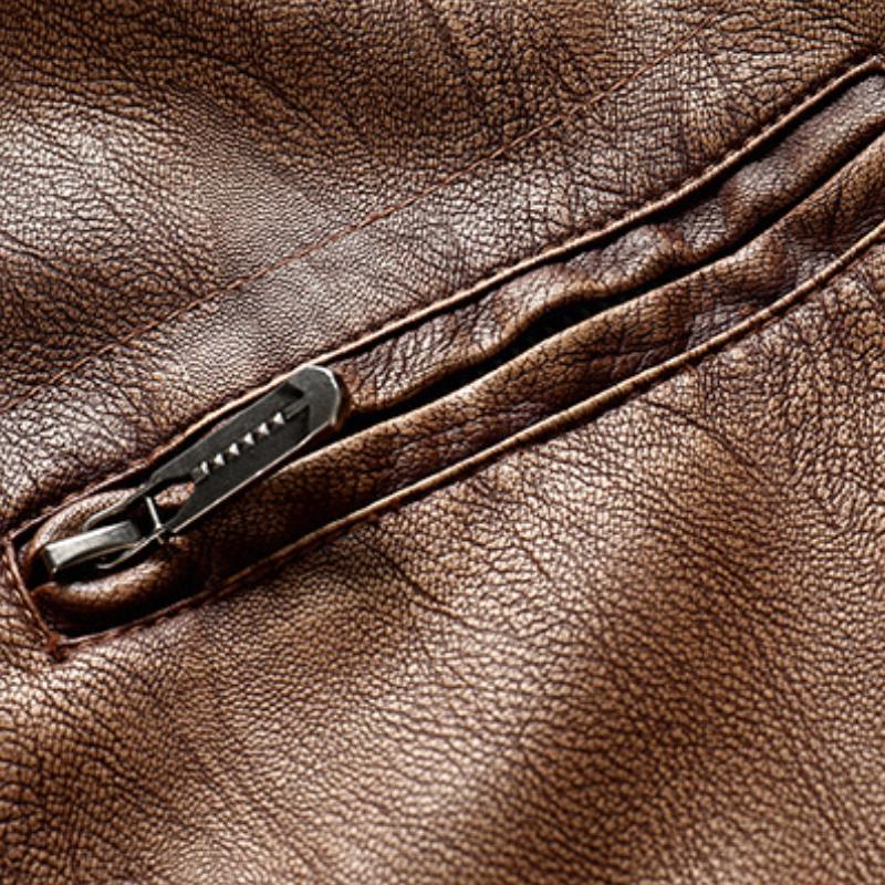 Herren Vintage Slim Fit Motorradjacke