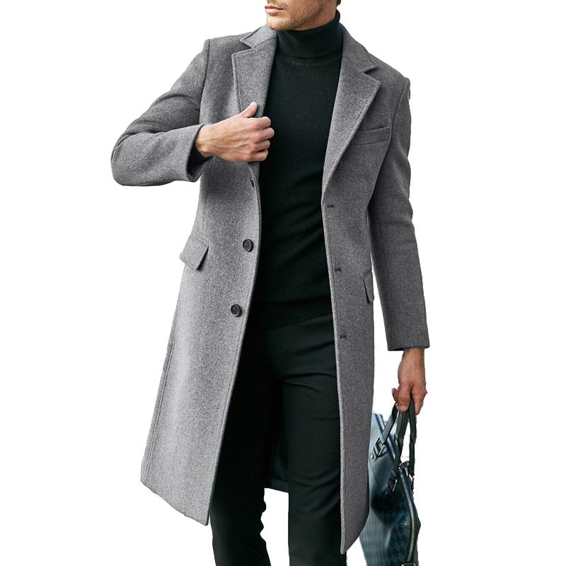Slim-Fit-Mantel mit Revers für Herren