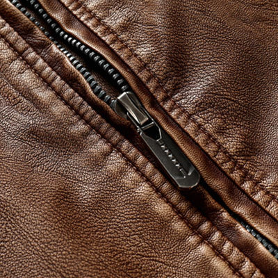 Herren Vintage Slim Fit Motorradjacke